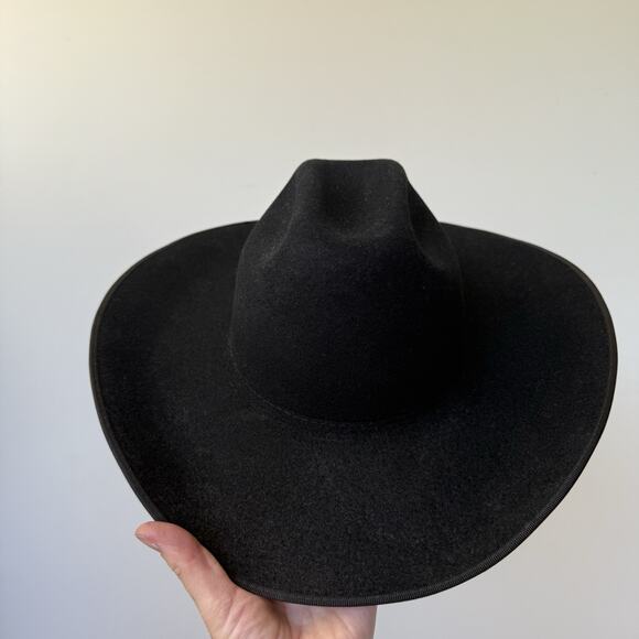Vtg Tony Lama Black Cowboy Rancher Western Hat Santa Fe XXX Premium Wool Oval - Picture 7 of 9